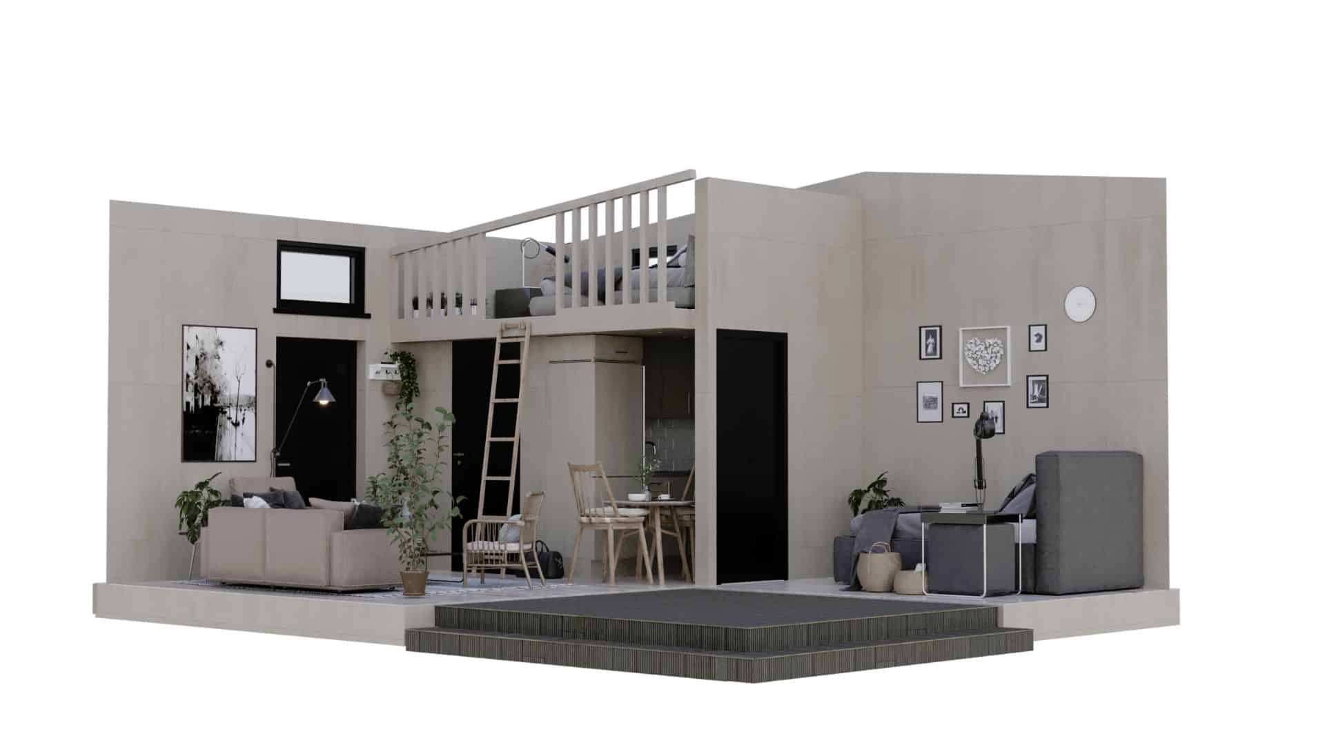 Attefallshus planlösning interiör